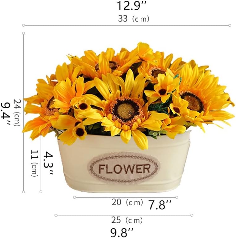 Artificial Flowers in Vase with Iron Pot for Home Decor