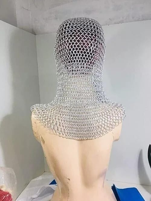 Aluminium Chainmail Coif Hood Medieval Viking Style