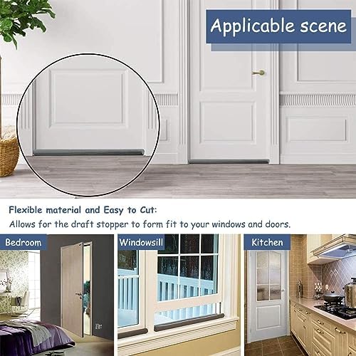 Adjustable Twin Door Draft Blocker - 37 Inch Washable Cuttable