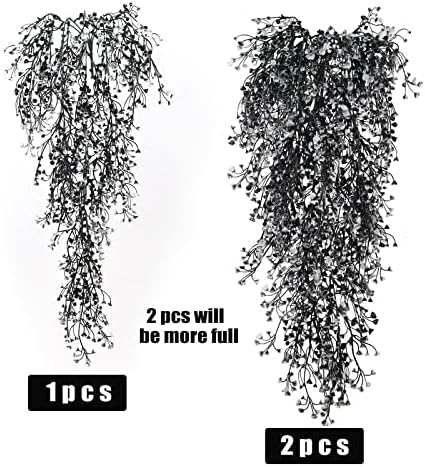 RECUTMS Artificial Hanging Plants 4 Pcs Fake Ferns Wall Decor