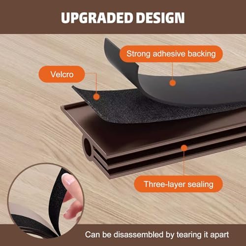 Under Door Draft Stopper with Adhesive Backing 39 Inch Length for Gap Sealing