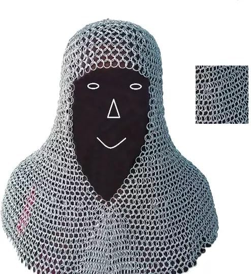 Aluminum Chainmail Coif with 9mm Rings for Play and Reenactment