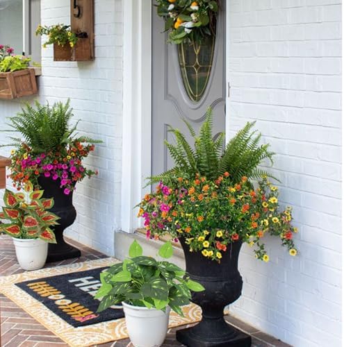 24 Bundles Outdoor Artificial Plants Fake Greenery