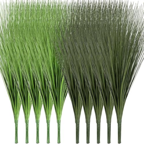 Geosar 10 Pack Artificial Plants 27 Inch Tall Red Grass Stems for Indoor and Outdoor Decor