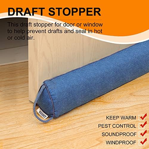 TORRAMI 32 Inch Door Draft Stopper Blue Triangle