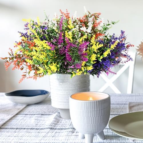 20 Bundles UV Resistant Artificial Lavender for Outdoor Decor