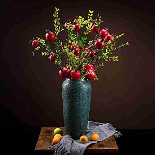 3PCS 26 Inch Artificial Pomegranate Branches Red Plants for Home Office Decor