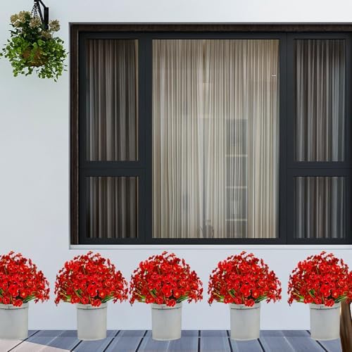 Yimingjin 12 Bundle Artificial Daffodils UV Resistant Outdoor Decor