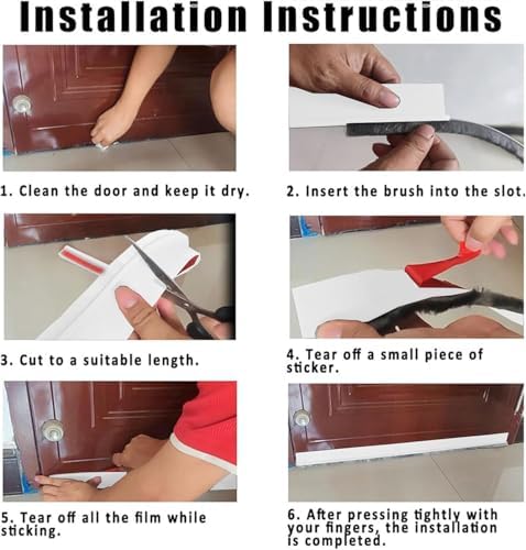 39 Inch Door Draft Stopper with Brush - Heavy Duty Weather Stripping Seal