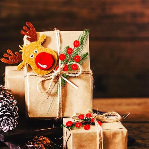 95PCS Christmas Wrapping Decor Set with Artificial Pine Faux Greenery and Red Berries