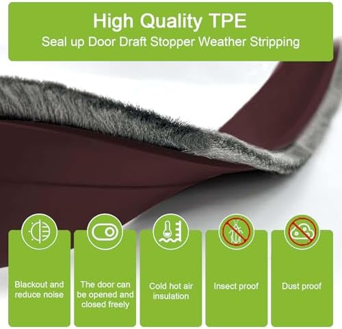 Dinglian Door Sweep Brush Draft Stopper 2 W x 39 L Brown