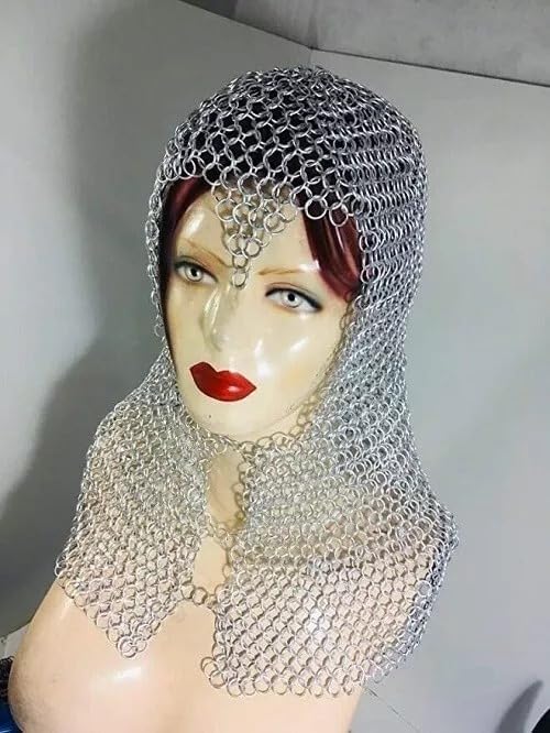 Aluminium Chainmail Coif Hood Medieval Viking Style