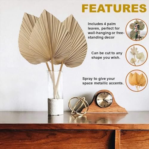 4PCS Dried Palm Leaf Decor for Vase Wedding Office Home