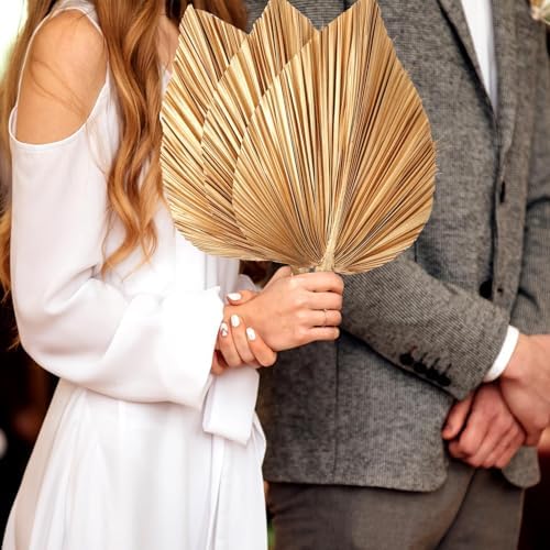 4 Pcs Large Gold Dried Palm Leaves Decor