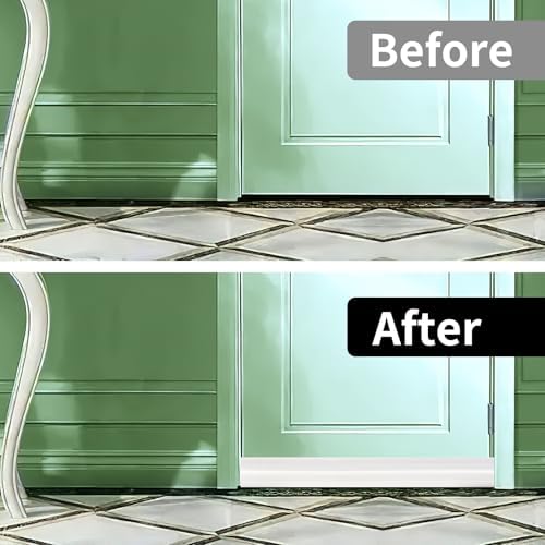 2 Pack Under Door Draft Stopper with Adhesive 78 L White