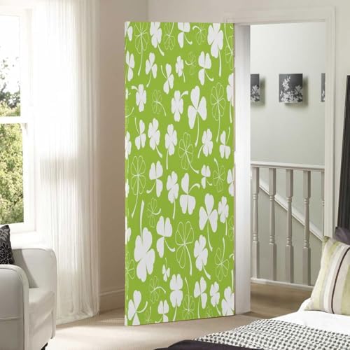 Susiyo Green Clover Halloween Door Cover 32x79 in