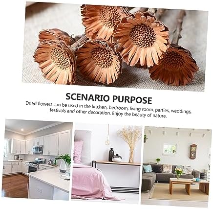 Amosfun 5Pcs Dried Sunflower Artificial Flowers for Decor