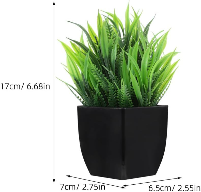 BESTYASH 4Pcs Small Faux Greenery in Black Pots Realistic Artificial Plants for Indoor Decor