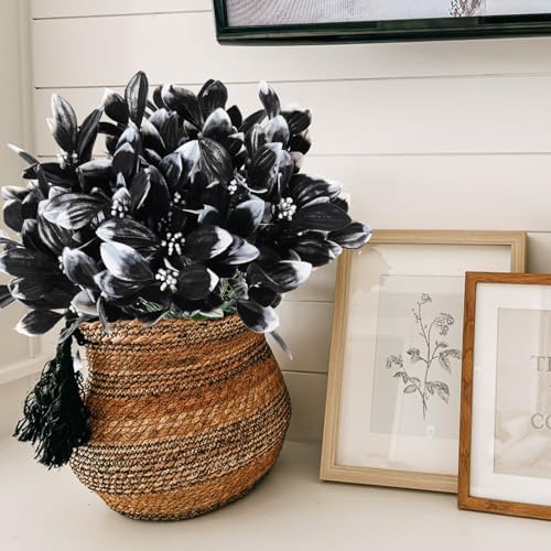 RECUTMS 10 Packs 134 In Black Artificial Shrubs