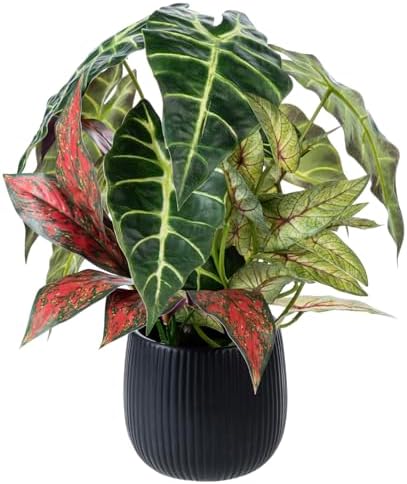 MyGift 14 Inch Artificial Plants Tabletop Display
