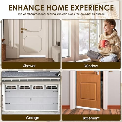 4 Pack Under Door Draft Stopper with Brush