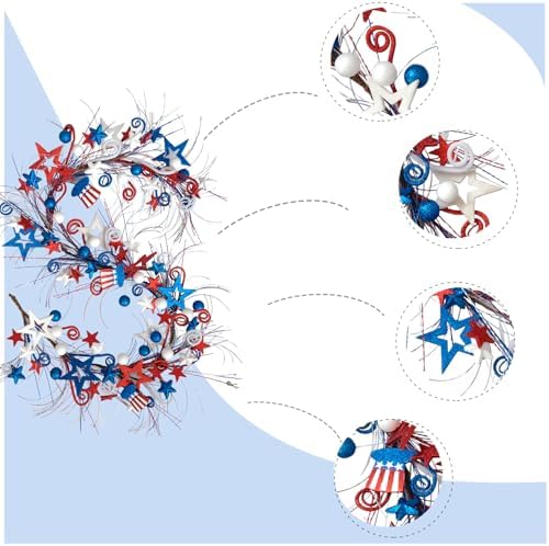 Bibelot 59ft Patriotic Wreath Garland for 4th of July Decor