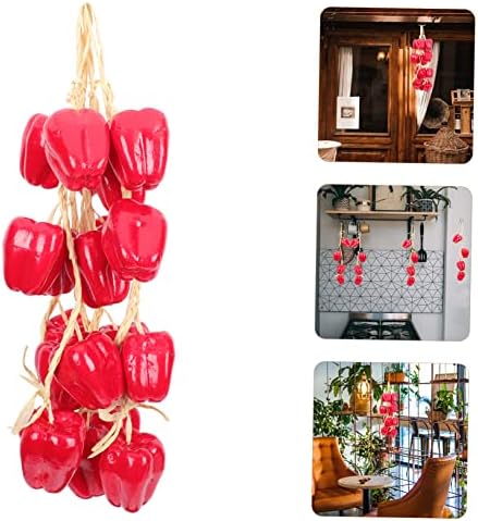 5Pcs Simulation Pepper String Artificial Vegetable Hanging Decor for Farmhouse Style and Photography Props
