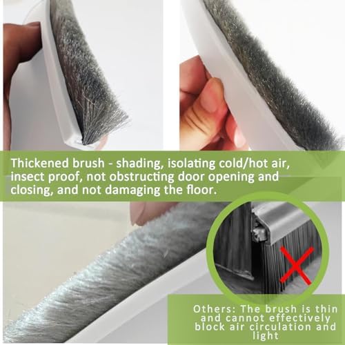 2 Pc Door Brush Bottom Sweep Draft Stopper for Dust and Noise Insulation 2 W x 39 L White