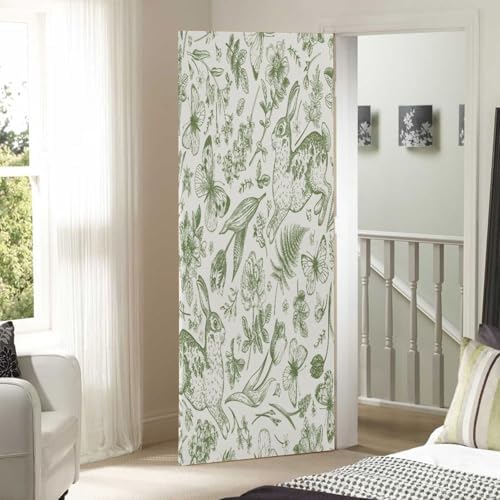 Susiyo Running Rabbit Halloween Door Cover Stretch Fabric Door Decoration for Home and Party