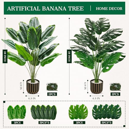 Der Rose 2 Pack 28 Inch Artificial Plants Set