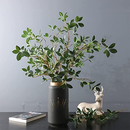 DULRLLY 3 Pcs Artificial Ficus Branches Leaf Spray