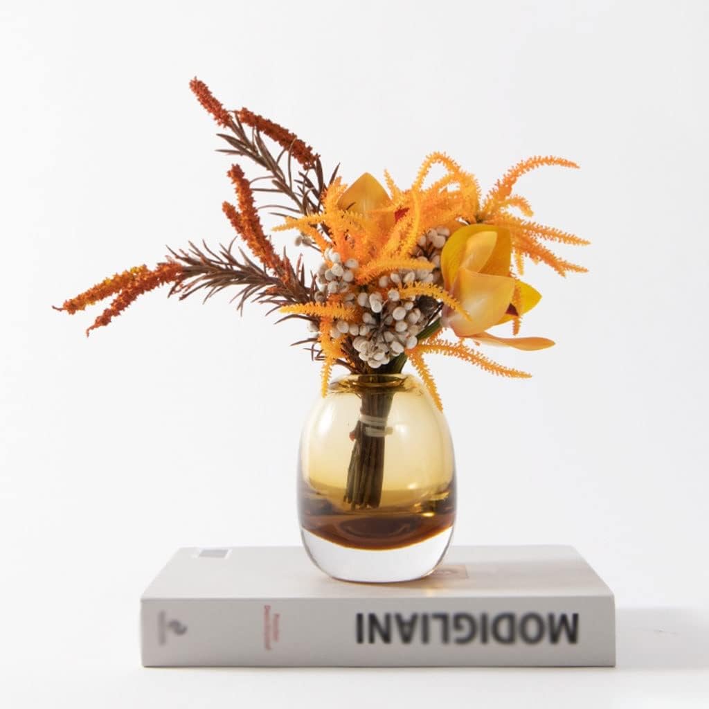 Elegant Artificial Flowers in Glass Vase