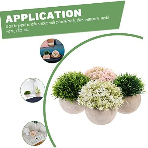 4PCS Artificial Bonsai Plants Set for Home Office Decor