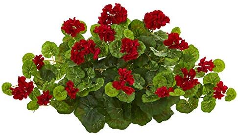Nearly Natural 24in Geranium Artificial Ledge Plant
