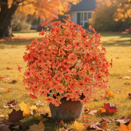 Set of 2 Artificial Fall Topiary Balls for Outdoor Decor