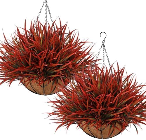 KHOYIME 2 Set Artificial Hanging Plants Basket Decor