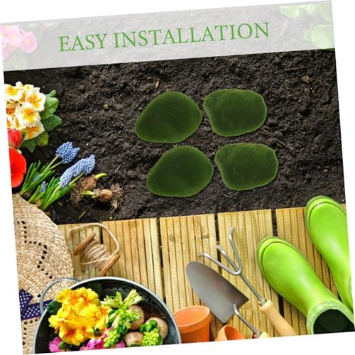 VICASKY 6pcs Artificial Moss Rocks for Home Decor Crafting