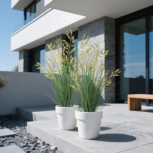 Silk Plants 2Pcs Tall Artificial Grass in Pot Decoration