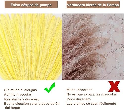 Light Yellow Faux Pampas Grass Decor 30 PCS 17 Inch
