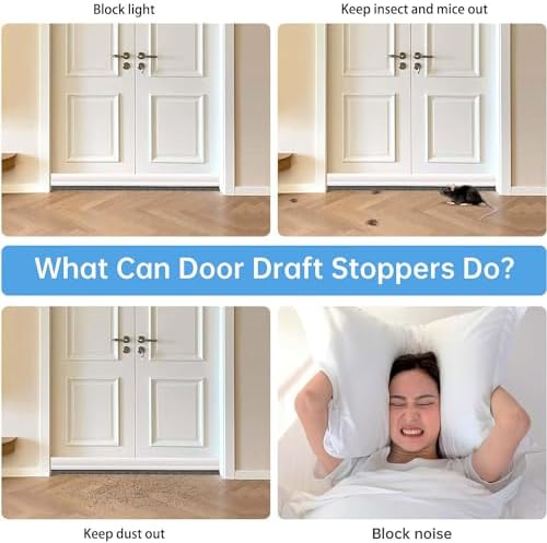 1 PCS Door Draft Stopper with Brush - 2 W x 39 L White