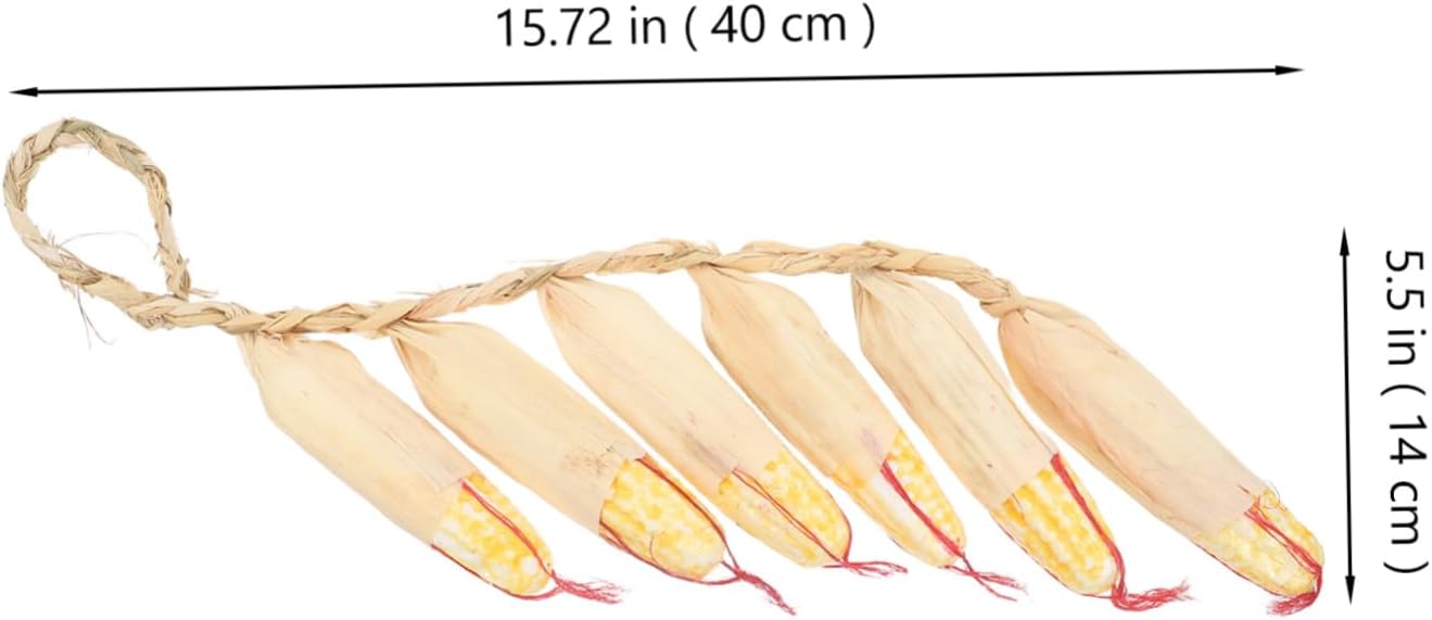 2Pcs Realistic Hanging Fake Corn Skewers Decor for Home Kitchen Garden Wall Ornament