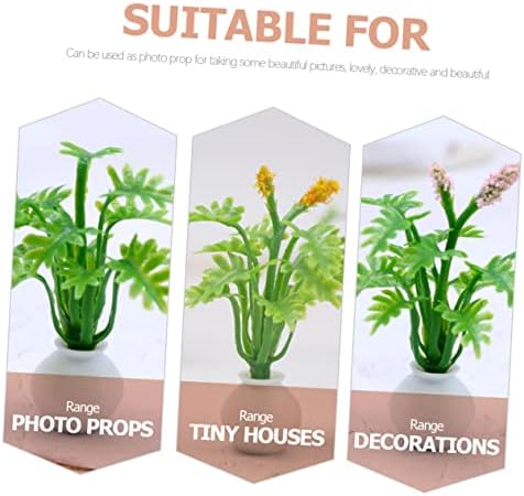 7Pcs Miniature Plants Realistic Bonsai Decor for Dollhouse and Mini Garden
