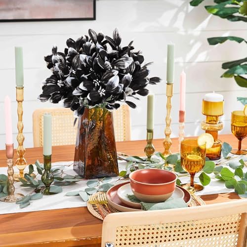 RECUTMS 10 Packs 134 In Black Artificial Shrubs