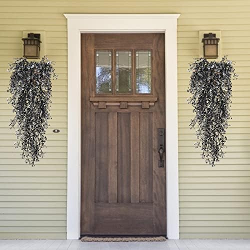 RECUTMS Artificial Hanging Plants 4 Pcs Fake Ferns Wall Decor