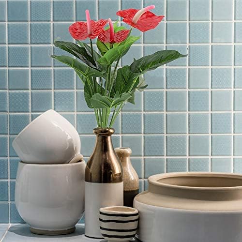Fdit1 Artificial Red Anthurium Flowers Bouquet for Wedding Home Decor