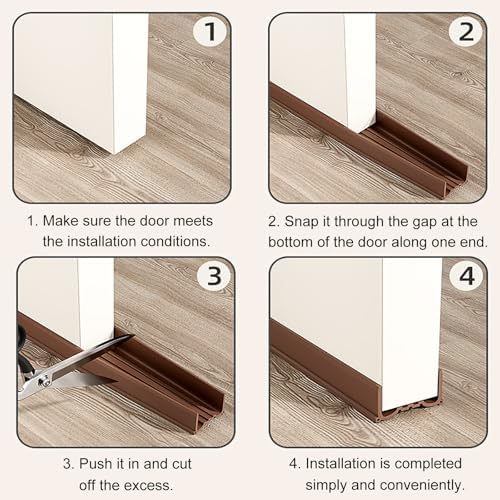 Adjustable Door Draft Stopper with Soft PVC Seal Strip