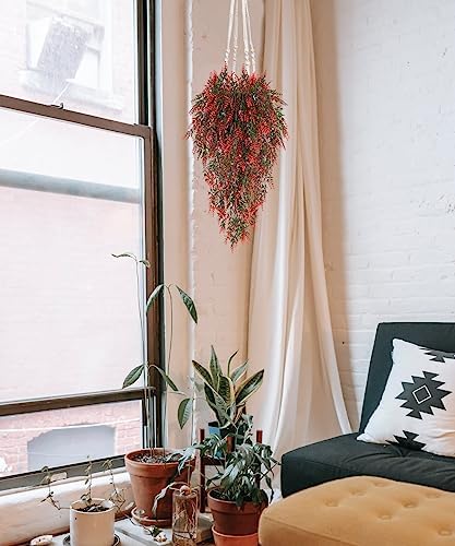RECUTMS Artificial Lavender Hanging Plant with Pot