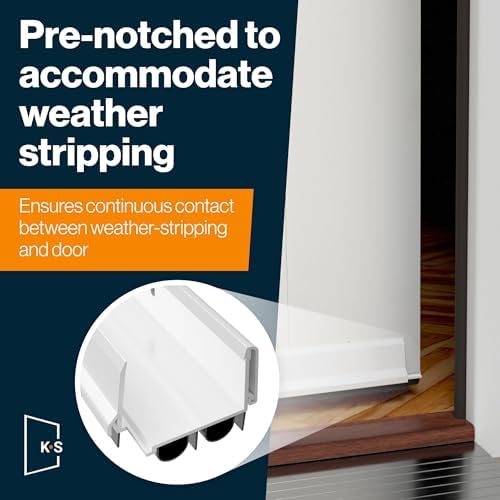 KS Hardware Adjustable Double Bubble Door Sweep 1 34 x 36 White 2 pk