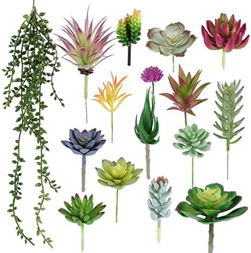 Meneco Faux Succulents Artificial Plants 16 Pack Unpotted 1