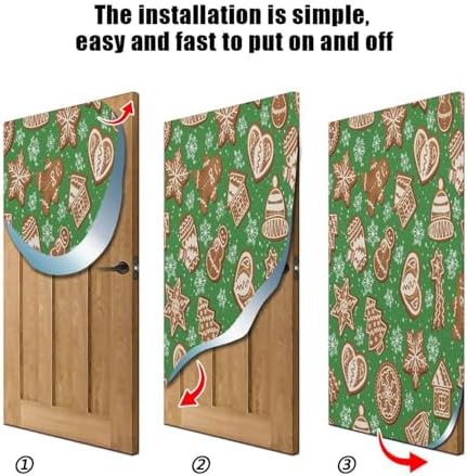 Susiyo Green Gingerbread Door Cover Decoration 32x79 In
